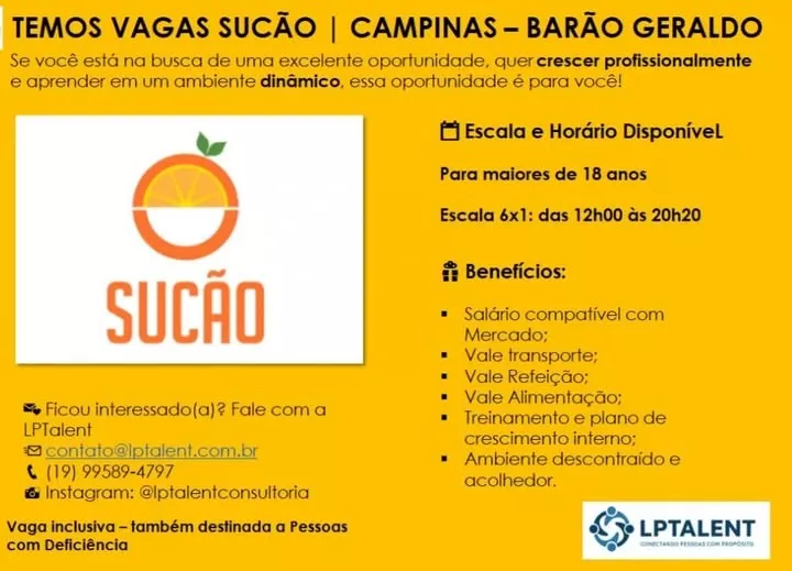 VAGAS DE EMPREGOS EM BARAO GERALDO 1