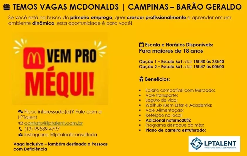 VAGAS DE EMPREGOS EM BARAO GERALDO 4