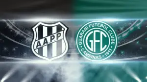 Jogadores da Ponte Preta comemoram gol contra o Guarani no dérbi campineiro