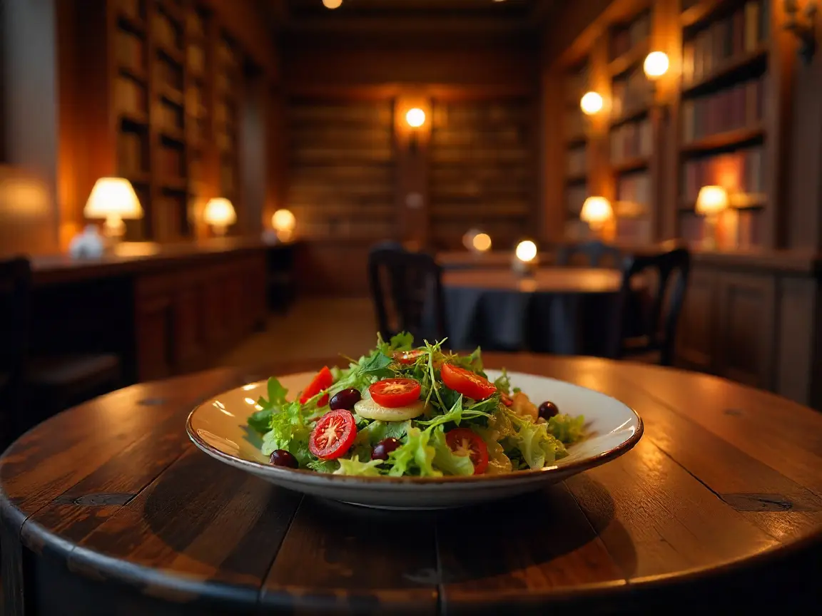 Salada Tropical colorida com frutas frescas e folhas verdes