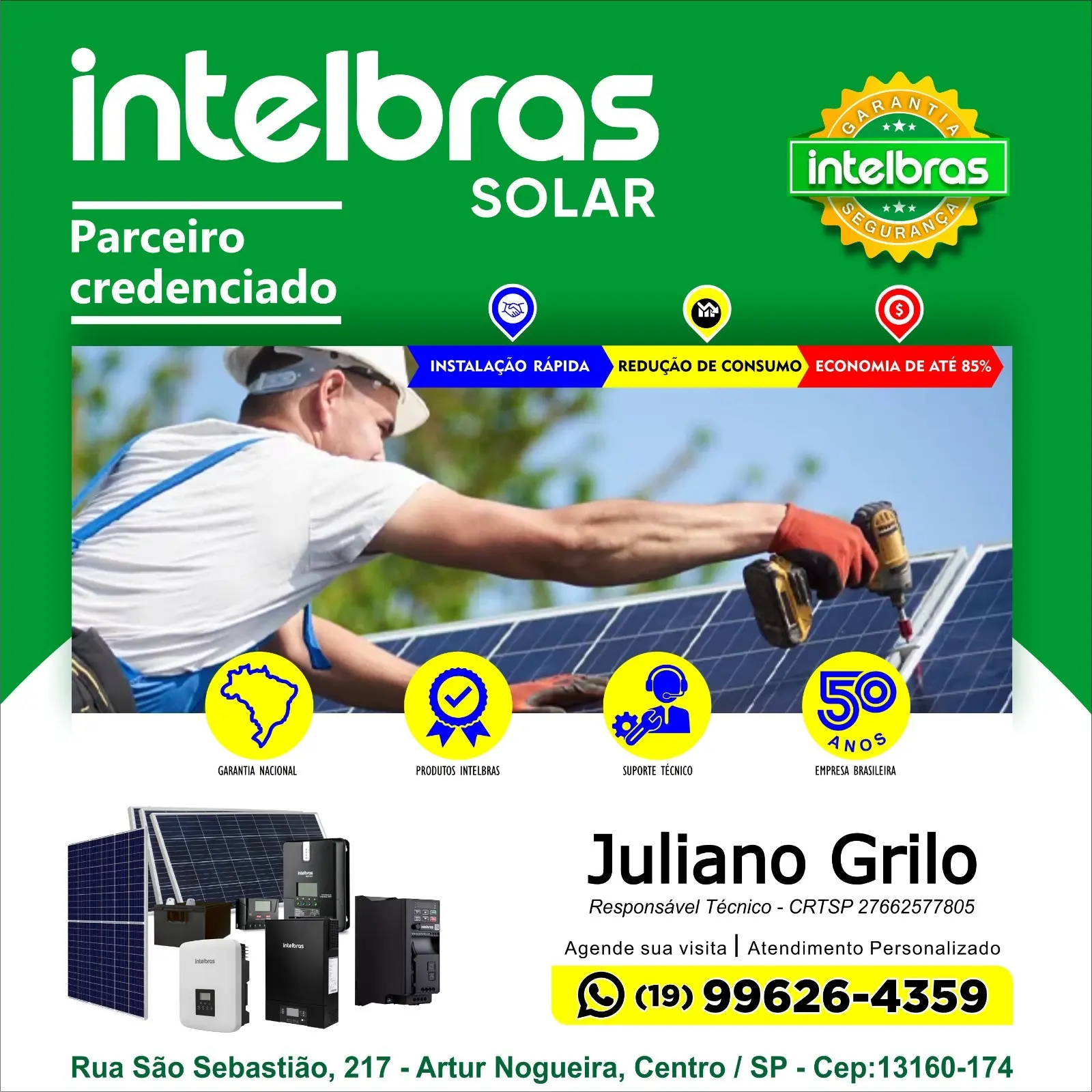 grilo, energia solar em artur nogueira, barão geraldo e região de campinas, painel solar, grilo