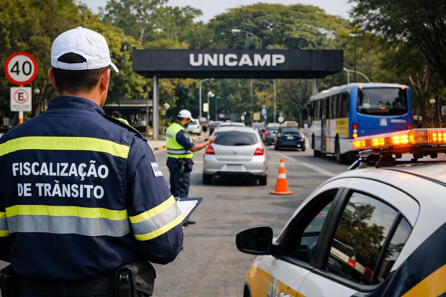 fiscalização de trânsito na Unicamp no campus de Campinas