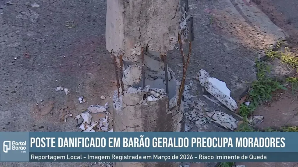 poste danificado em Barão Geraldo