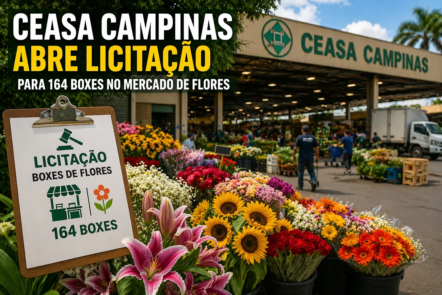 Ceasa Campinas abre licitação mercado de flores com boxes comerciais