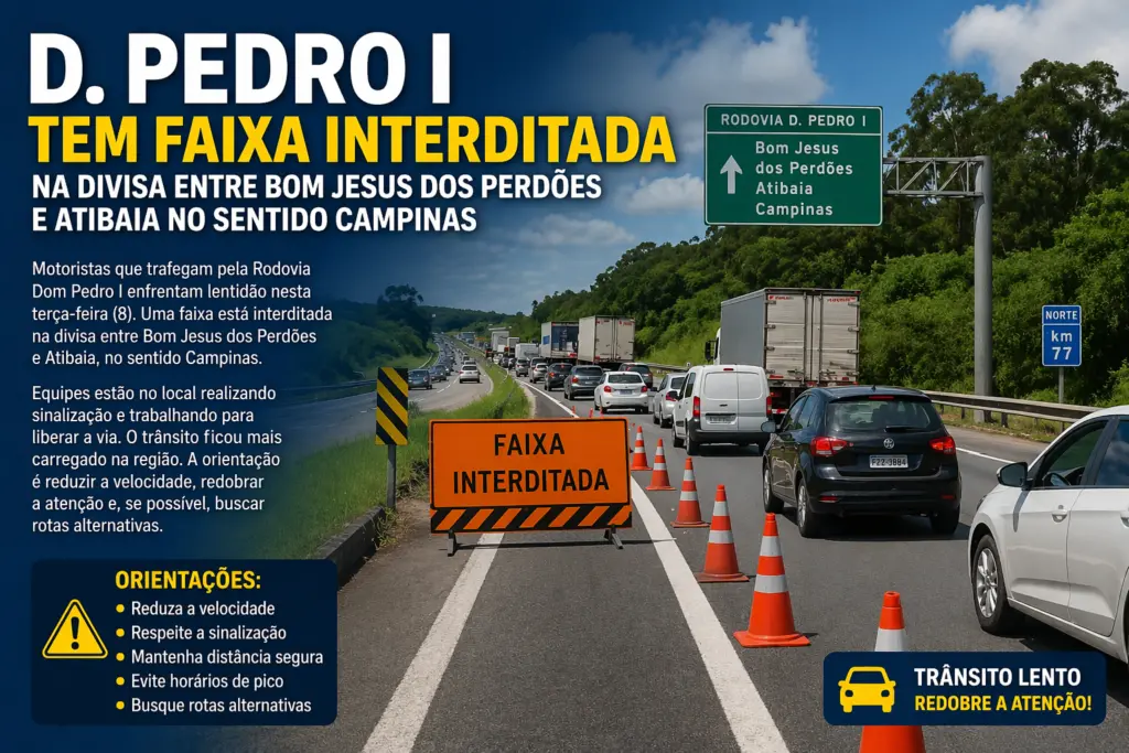 D. Pedro I tem faixa interditada