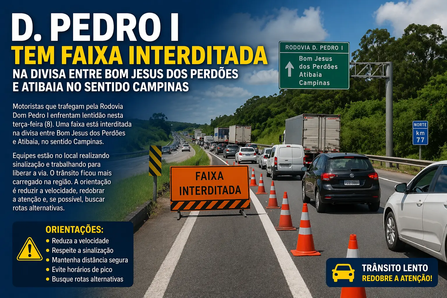 D. Pedro I tem faixa interditada