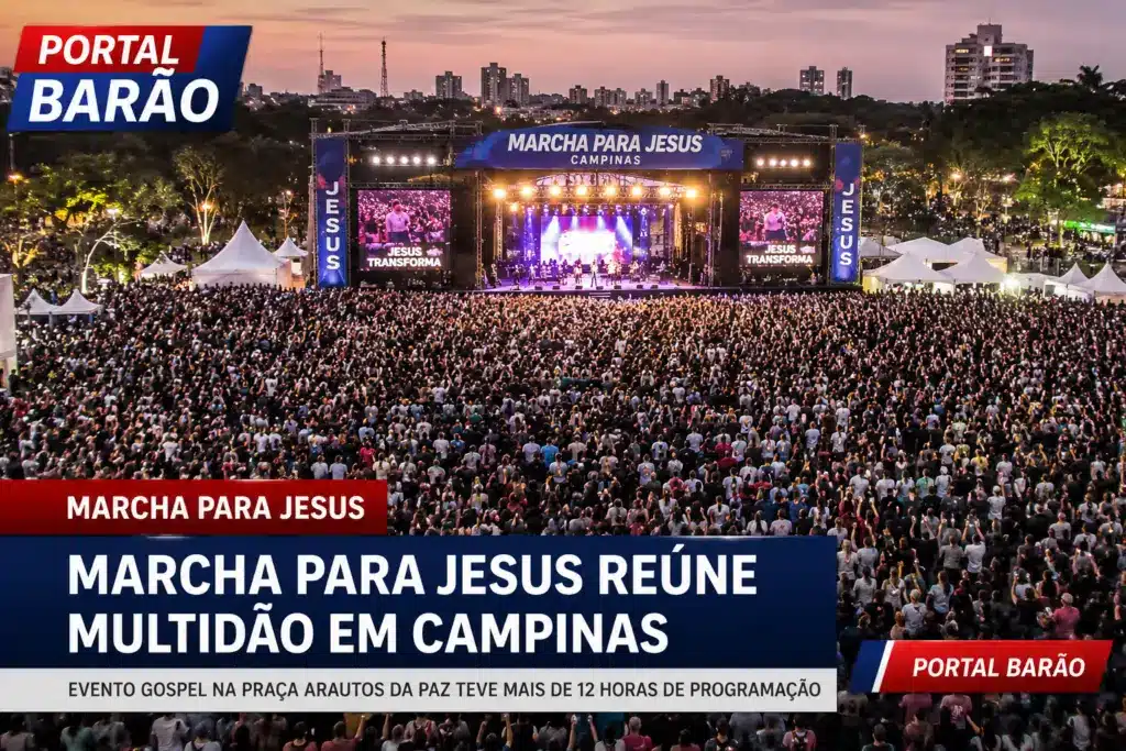 Marcha para Jesus reúne milhares de fiéis na Praça Arautos da Paz em Campinas