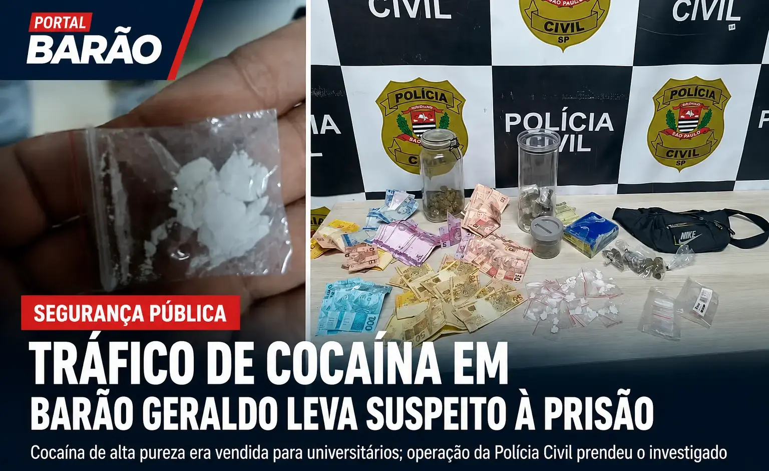 tráfico de cocaína em Barão Geraldo