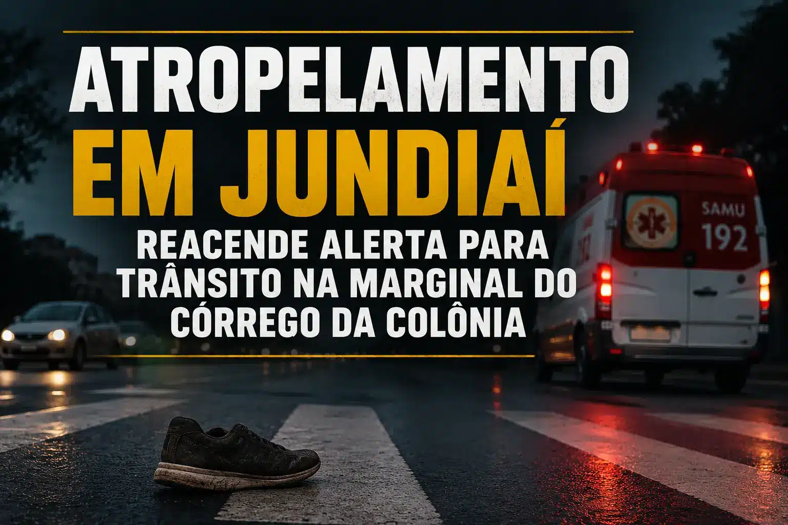 Atropelamento em Jundiaí mobiliza equipes do SAMU na Marginal do Córrego da Colônia.